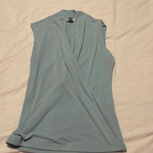 Banana Republic light blue wrap blouse.